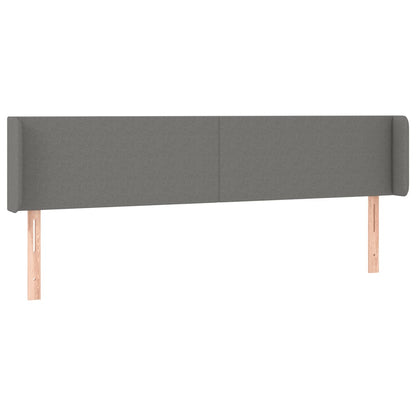 Testiera ad Orecchio Grigio Scuro 203x16x78/88 cm in Tessuto