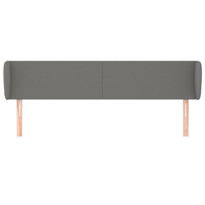 Testiera ad Orecchio Grigio Scuro 203x16x78/88 cm in Tessuto