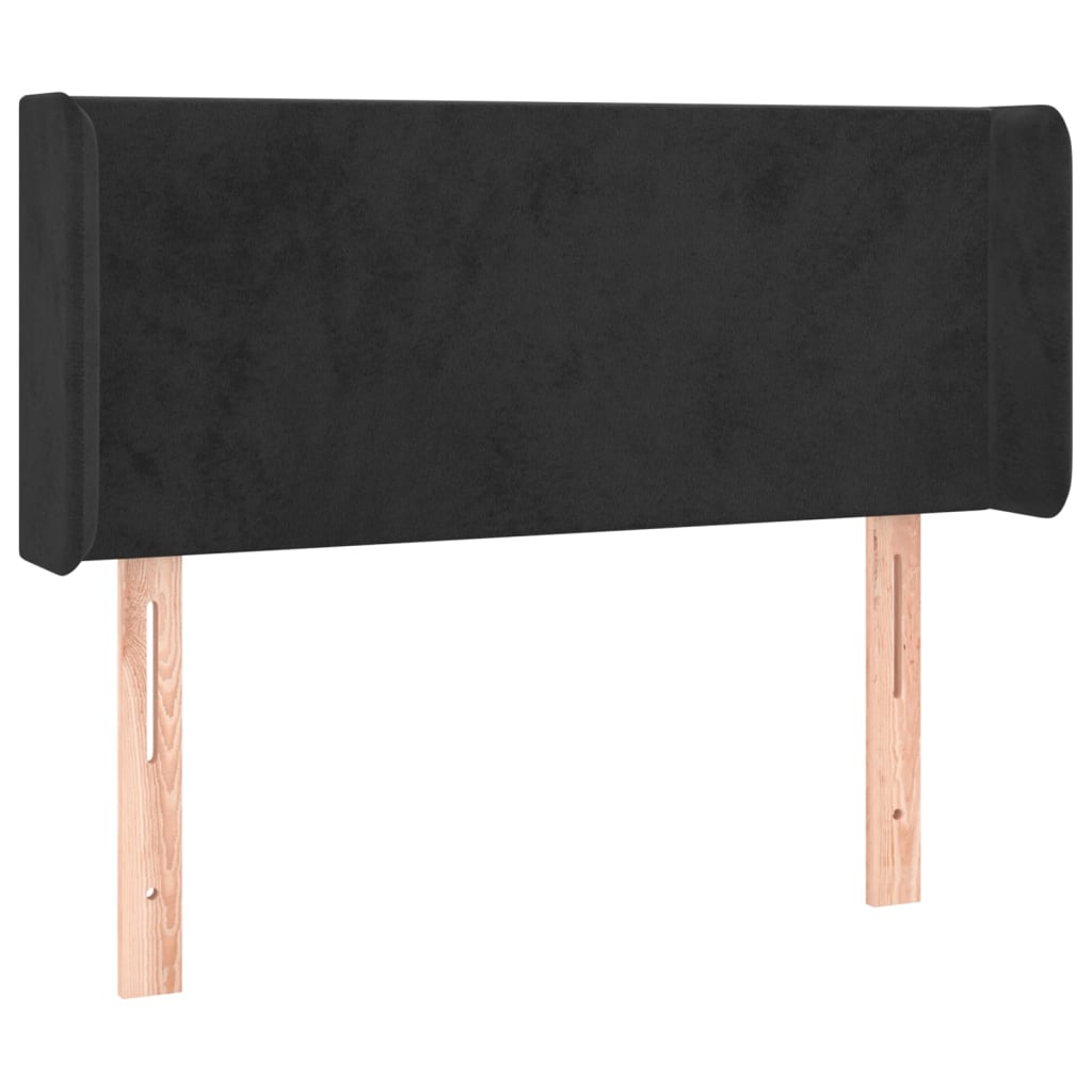 Testiera ad Orecchio Nera 83x16x78/88 cm in Velluto