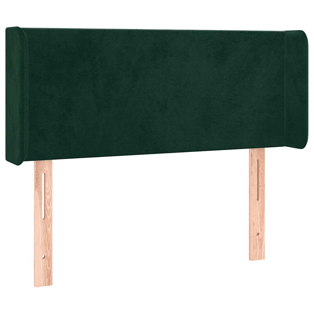 Testiera ad Orecchio Verde Scuro 83x16x78/88 cm in Velluto