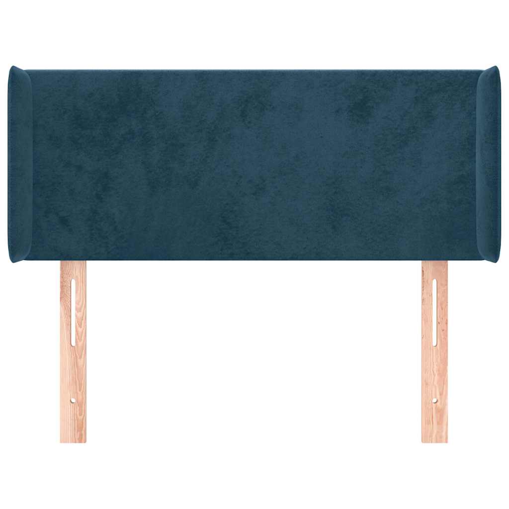 Testiera ad Orecchio Blu Scuro 83x16x78/88 cm in Velluto
