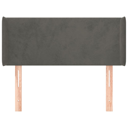 Testiera ad Orecchio Grigio Scuro 93x16x78/88 cm in Velluto