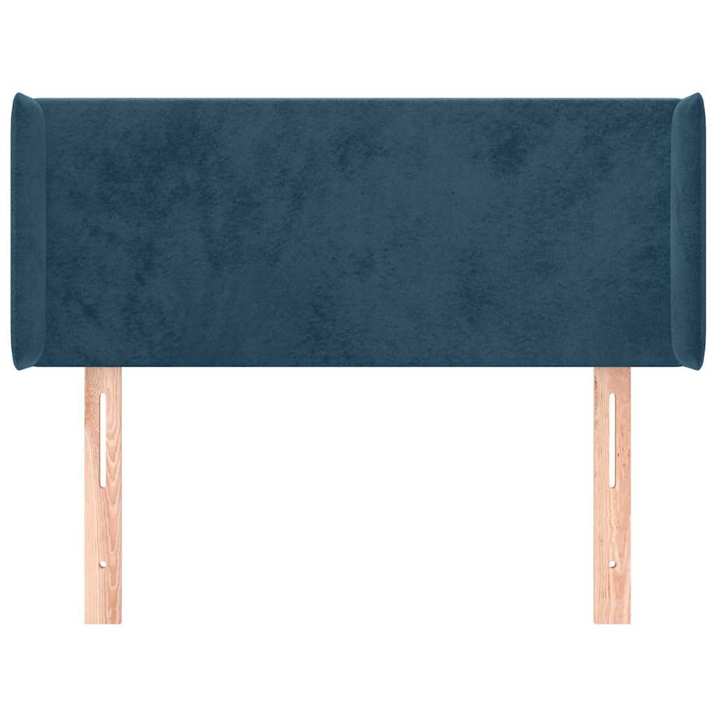 Testiera ad Orecchio Blu Scuro 93x16x78/88 cm in Velluto