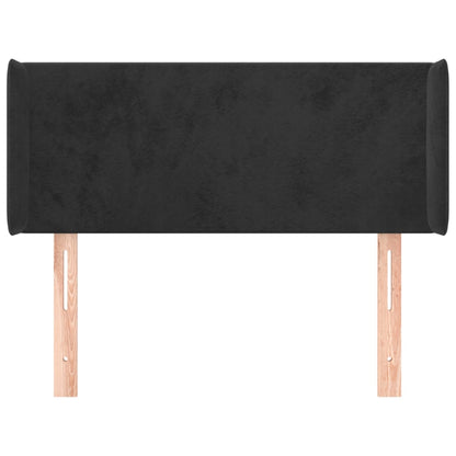 Testiera ad Orecchio Nera 103x16x78/88 cm in Velluto