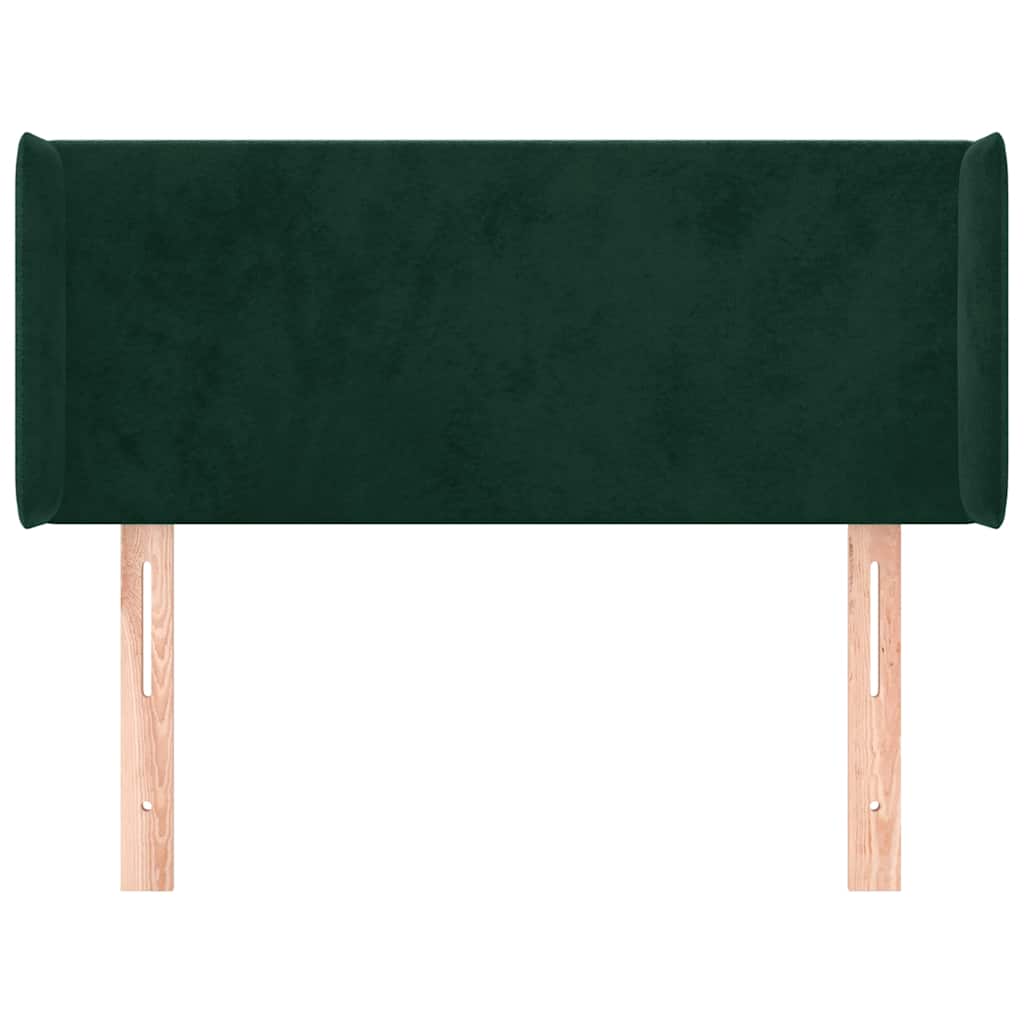 Testiera ad Orecchio Verde Scuro 103x16x78/88 cm in Velluto