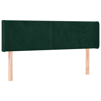 Testiera ad Orecchio Verde Scuro 147x16x78/88 cm in Velluto
