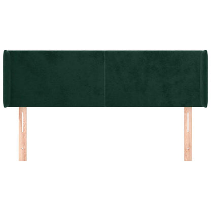 Testiera ad Orecchio Verde Scuro 147x16x78/88 cm in Velluto