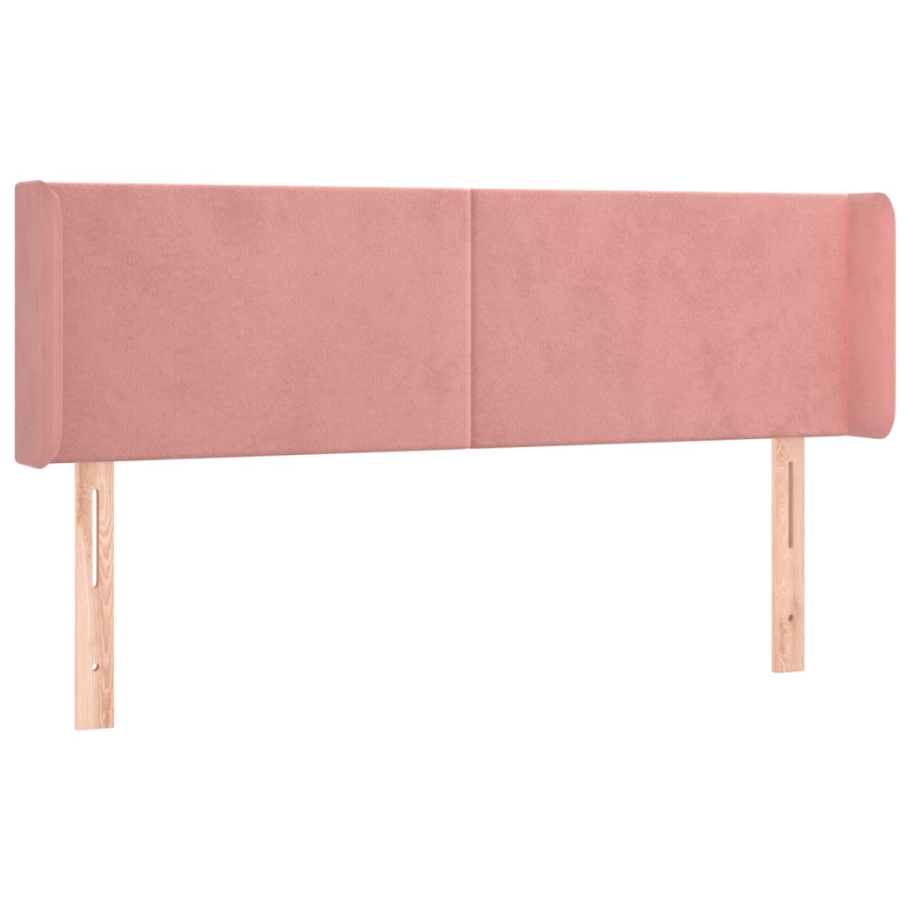 Testiera ad Orecchio Rosa 147x16x78/88 cm in Velluto
