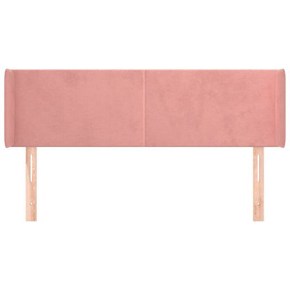 Testiera ad Orecchio Rosa 147x16x78/88 cm in Velluto