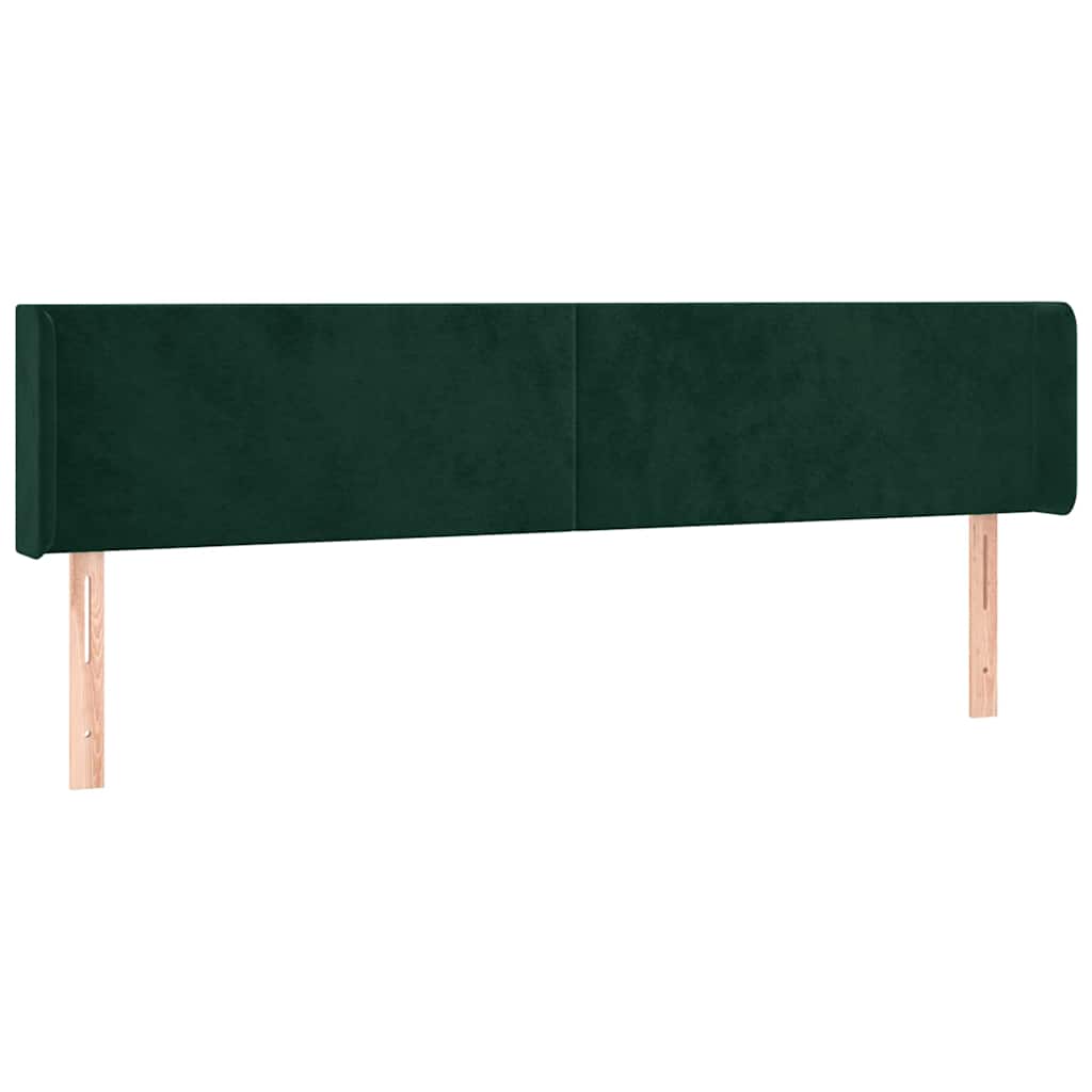 Testiera ad Orecchio Verde Scuro 163x16x78/88 cm in Velluto