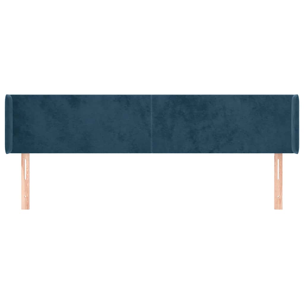Testiera ad Orecchio Blu Scuro 163x16x78/88 cm in Velluto