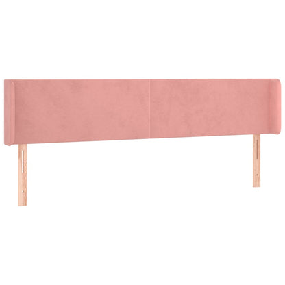Testiera ad Orecchio Rosa 163x16x78/88 cm in Velluto
