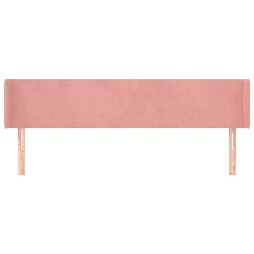Testiera ad Orecchio Rosa 163x16x78/88 cm in Velluto