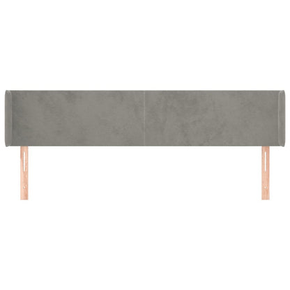 Testiera ad Orecchio Grigio Chiaro 183x16x78/88 cm in Velluto