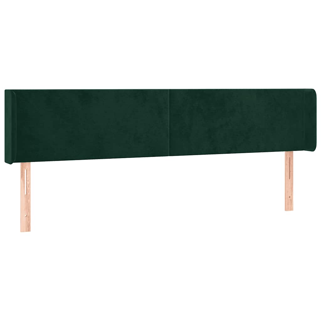 Testiera ad Orecchio Verde Scuro 183x16x78/88 cm in Velluto