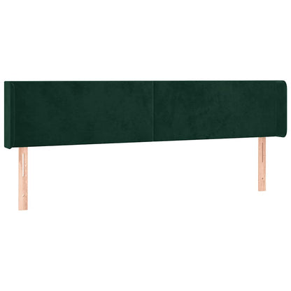 Testiera ad Orecchio Verde Scuro 183x16x78/88 cm in Velluto