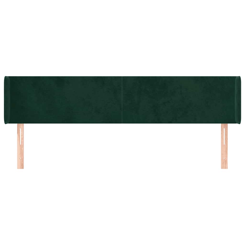 Testiera ad Orecchio Verde Scuro 183x16x78/88 cm in Velluto