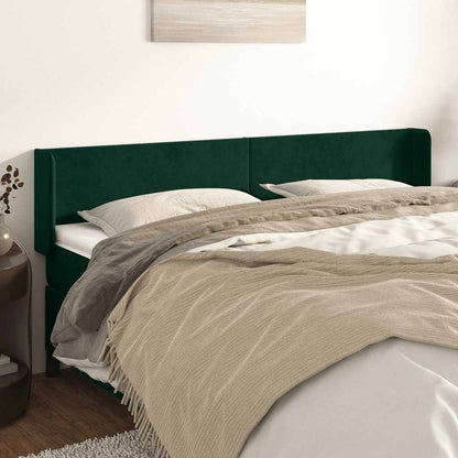 Testiera ad Orecchio Verde Scuro 183x16x78/88 cm in Velluto