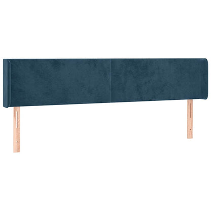 Testiera ad Orecchio Blu Scuro 183x16x78/88 cm in Velluto