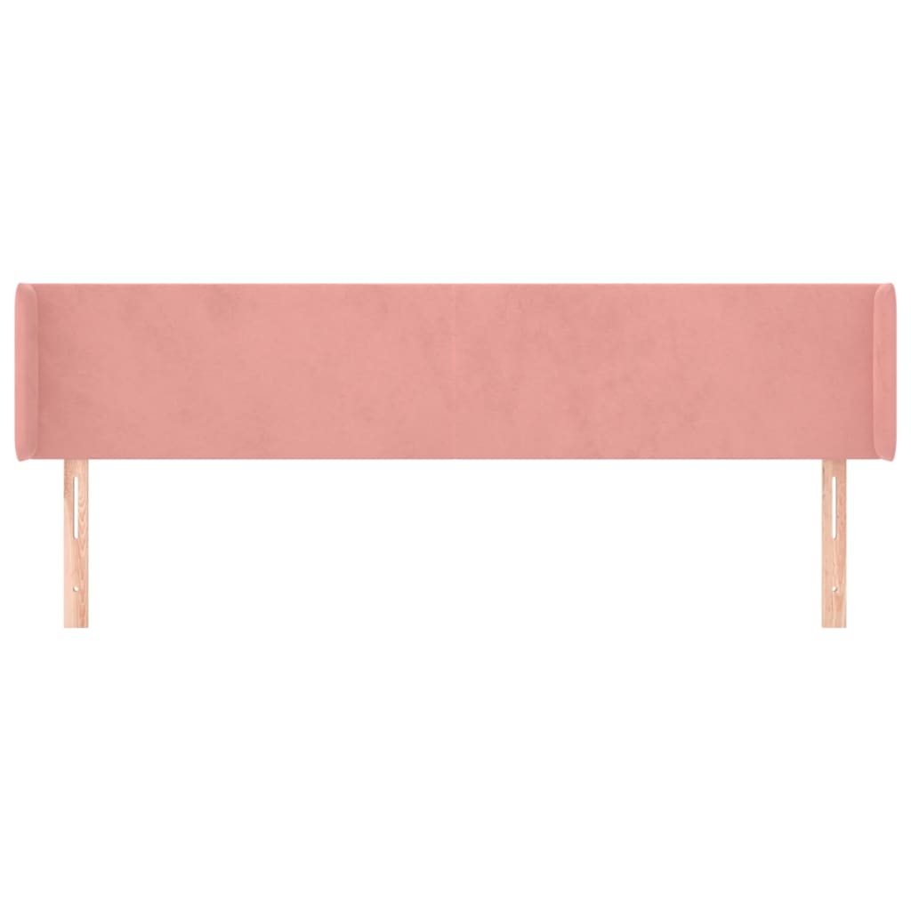 Testiera ad Orecchio Rosa 183x16x78/88 cm in Velluto
