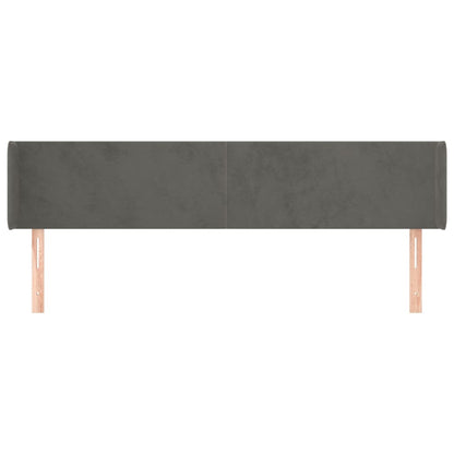 Testiera ad Orecchio Grigio Scuro 203x16x78/88 cm in Velluto