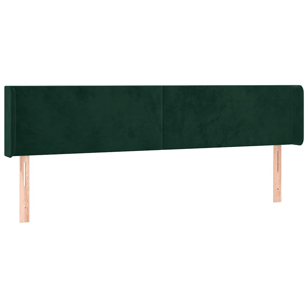 Testiera ad Orecchio Verde Scuro 203x16x78/88 cm in Velluto