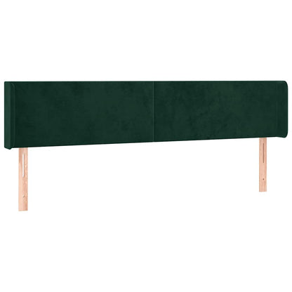 Testiera ad Orecchio Verde Scuro 203x16x78/88 cm in Velluto