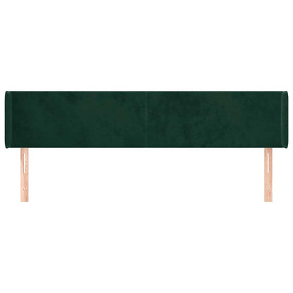 Testiera ad Orecchio Verde Scuro 203x16x78/88 cm in Velluto