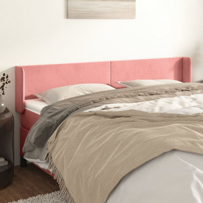 Testiera ad Orecchio Rosa 203x16x78/88 cm in Velluto