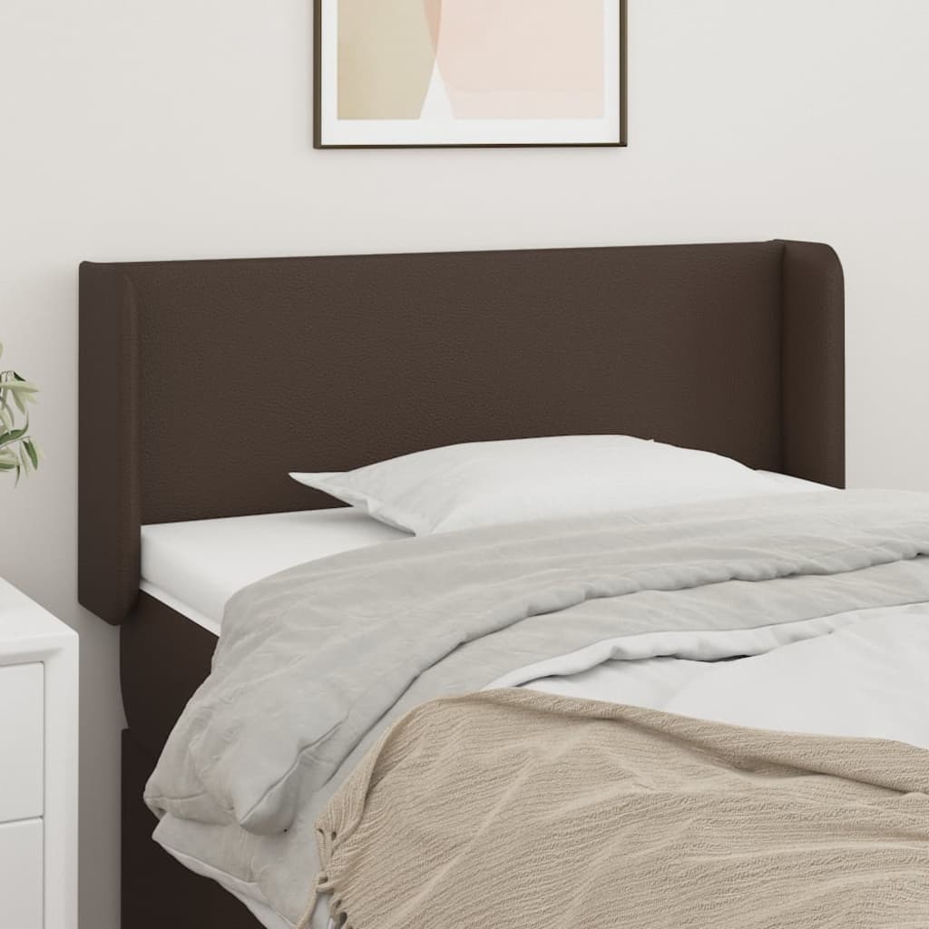Testiera ad Orecchio Marrone 83x16x78/88 cm in Similpelle