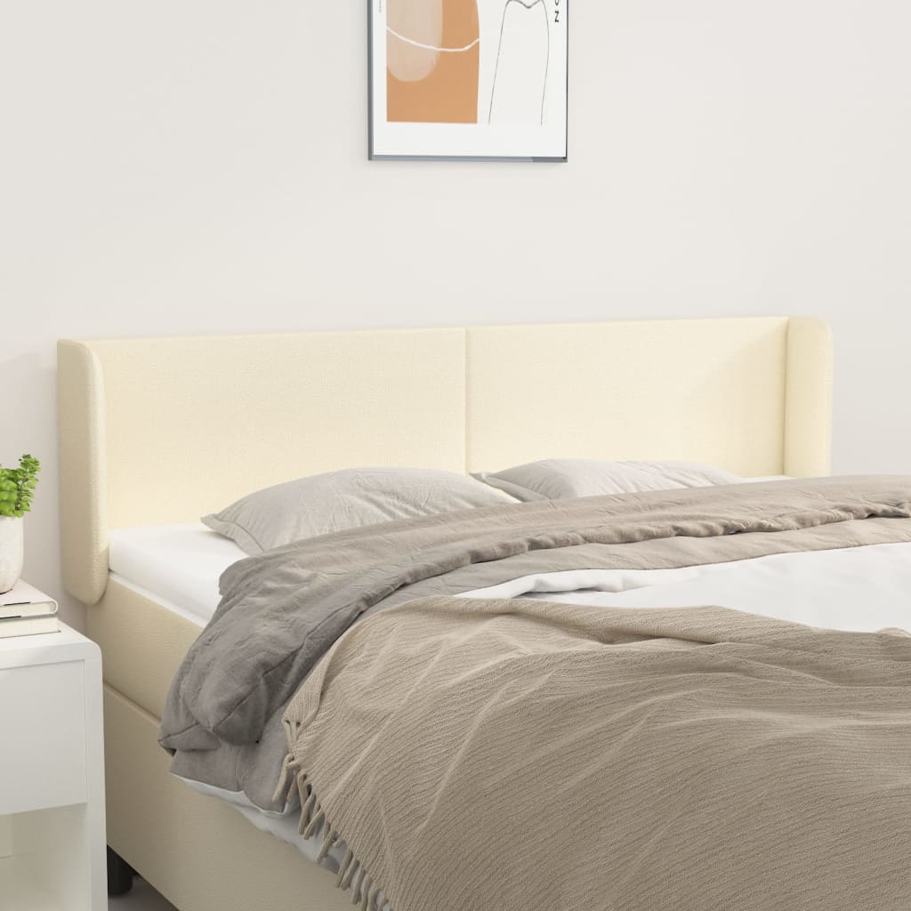 Testiera ad Orecchio Crema 147x16x78/88 cm in Similpelle