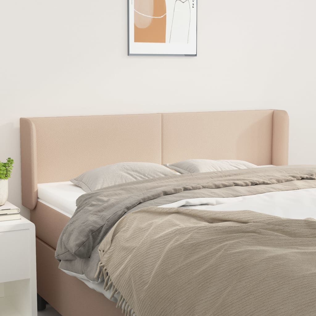 Testiera ad Orecchio Cappuccino 147x16x78/88 cm in Similpelle