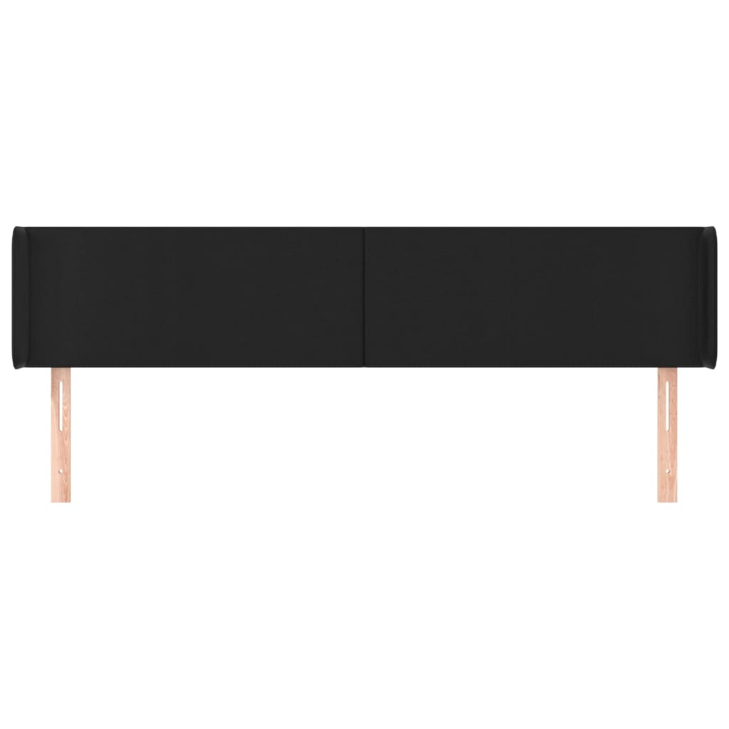 Testiera ad Orecchio Nera 183x16x78/88 cm in Similpelle