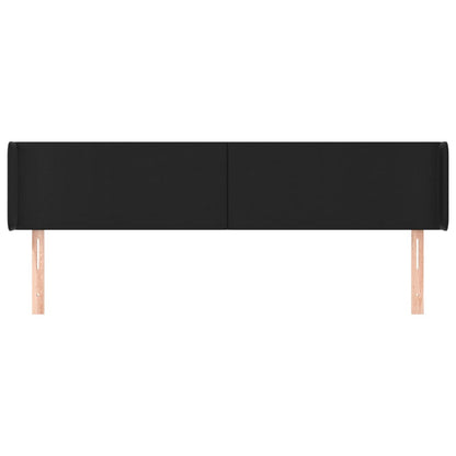 Testiera ad Orecchio Nera 183x16x78/88 cm in Similpelle