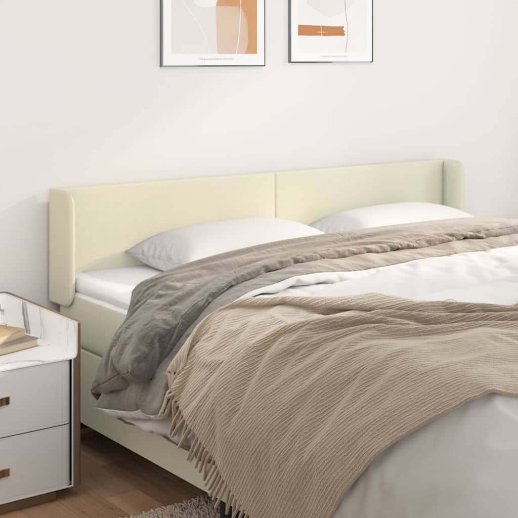 Testiera ad Orecchio Crema 183x16x78/88  cm in Similpelle