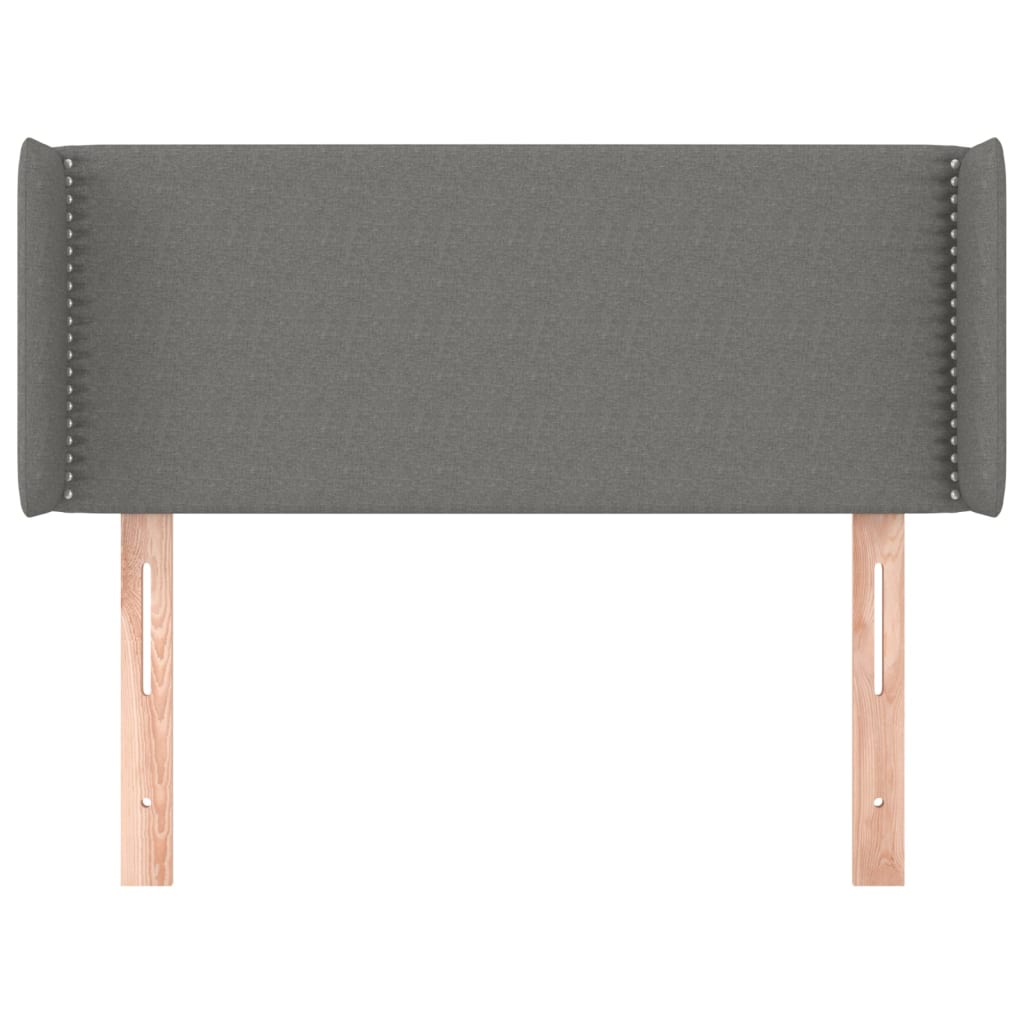Testiera ad Orecchio Grigio Scuro 83x16x78/88 cm in Tessuto