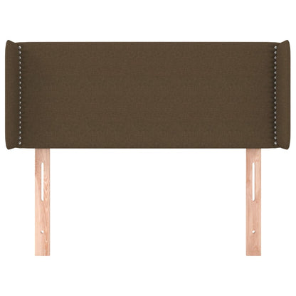 Testiera ad Orecchio Marrone Scuro 103x16x78/88 cm in Tessuto