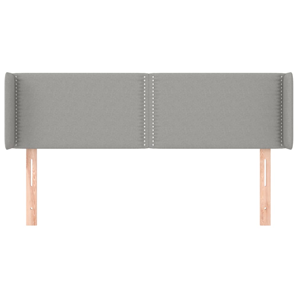 Testiera ad Orecchio Grigio Chiaro 147x16x78/88 cm in Tessuto
