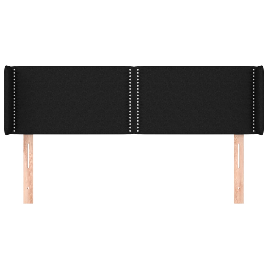 Testiera ad Orecchio Nera 147x16x78/88 cm in Tessuto