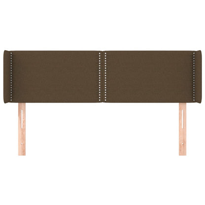 Testiera ad Orecchio Marrone Scuro 147x16x78/88 cm in Tessuto