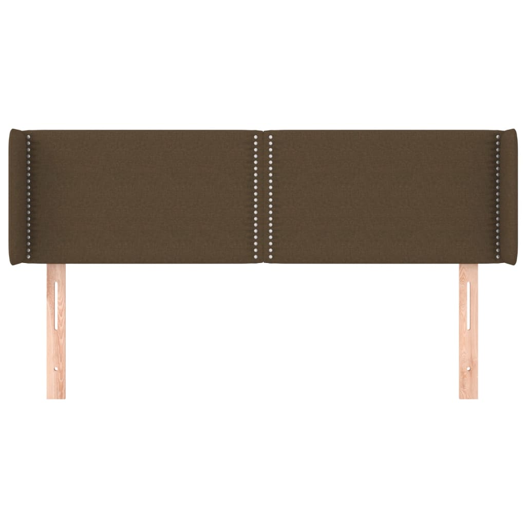 Testiera ad Orecchio Marrone Scuro 147x16x78/88 cm in Tessuto