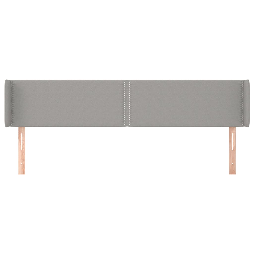 Testiera ad Orecchio Grigio Chiaro 163x16x78/88 cm in Tessuto