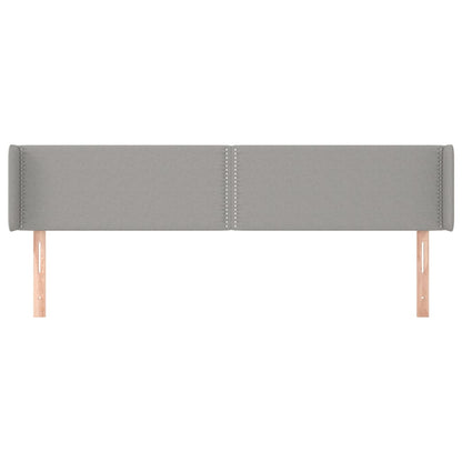 Testiera ad Orecchio Grigio Chiaro 163x16x78/88 cm in Tessuto