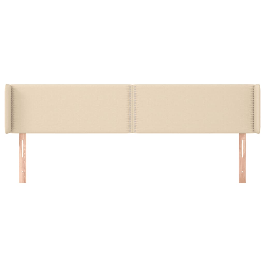 Testiera ad Orecchio Crema 163x16x78/88 cm in Tessuto