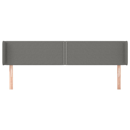Testiera ad Orecchio Grigio Scuro 183x16x78/88 cm in Tessuto
