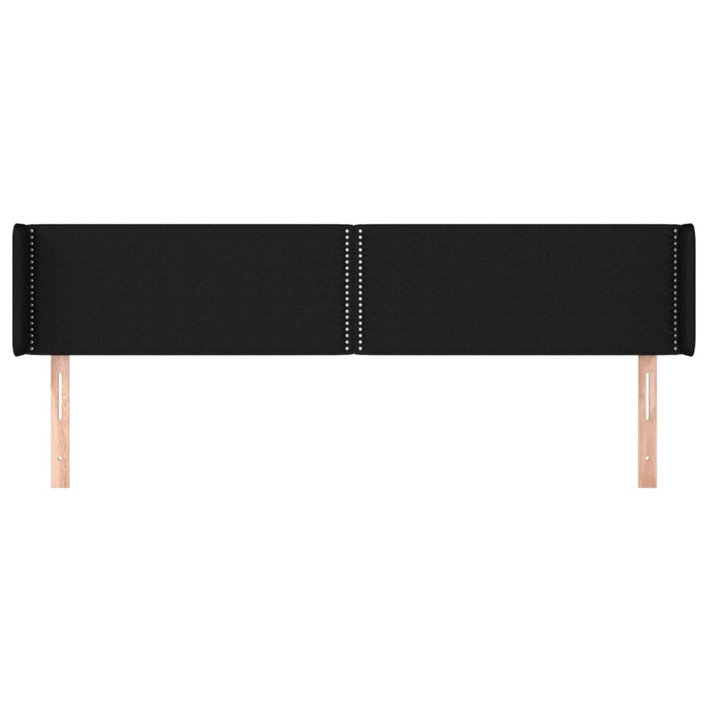 Testiera ad Orecchio Nera 183x16x78/88 cm in Tessuto