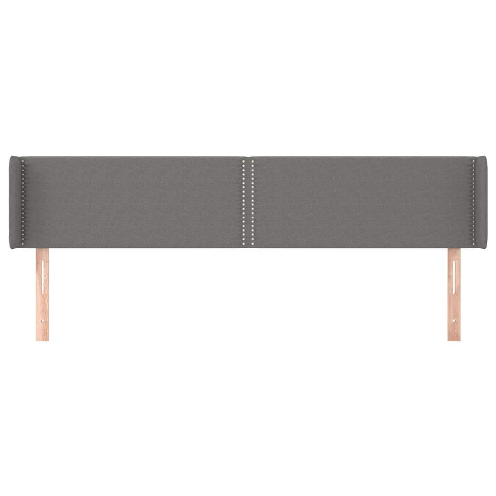 Testiera ad Orecchio Grigio Scuro 203x16x78/88 cm in Tessuto