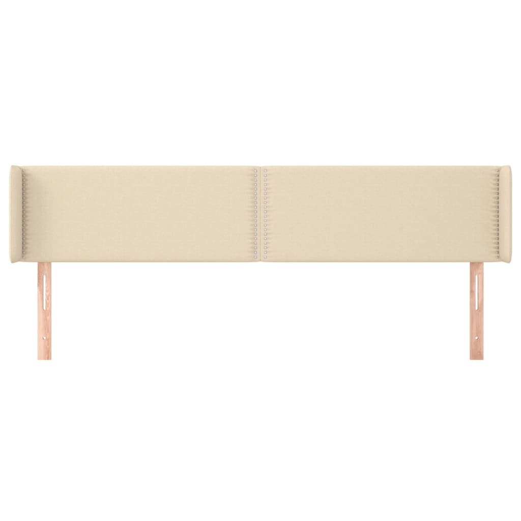 Testiera ad Orecchio Crema 203x16x78/88 cm in Tessuto