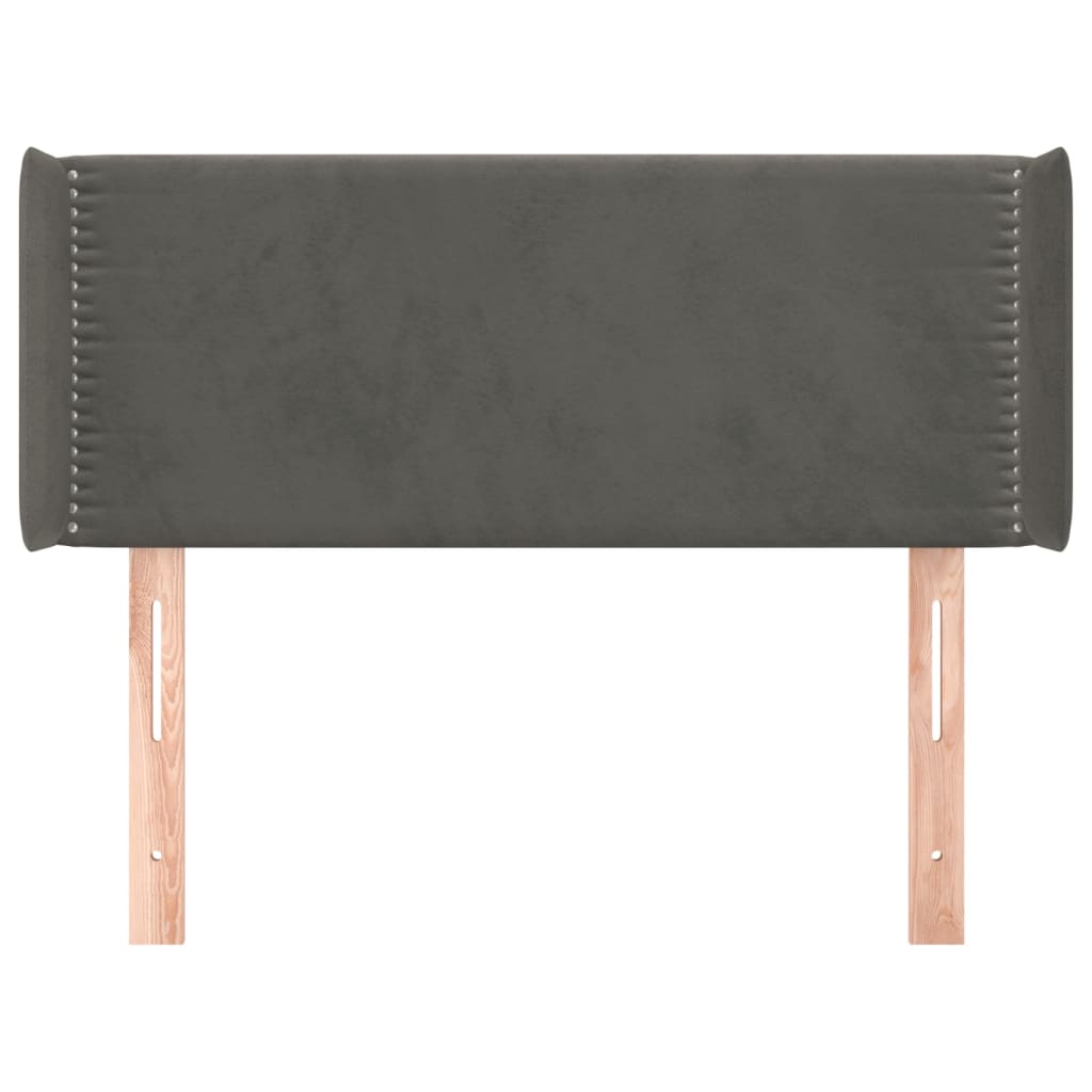 Testiera ad Orecchio Grigio Scuro 83x16x78/88 cm in Velluto