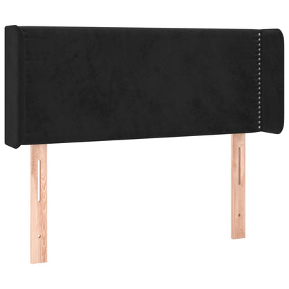Testiera ad Orecchio Nera 93x16x78/88 cm in Velluto